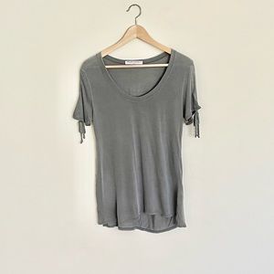 NEW Urban Outfitters Project Social T Grey Tied Sleeve Top Women’s size XS
